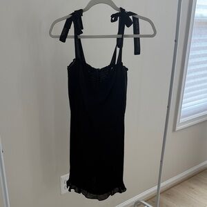 Reformation Black Bow Detail Dress